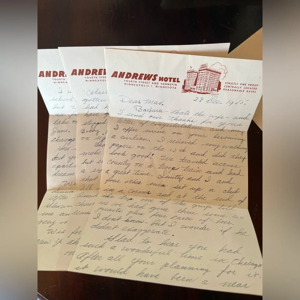 1945 WWII Solider 3 Page Letter to a Friend after‎ getting out of the Service - Picture 4 of 5